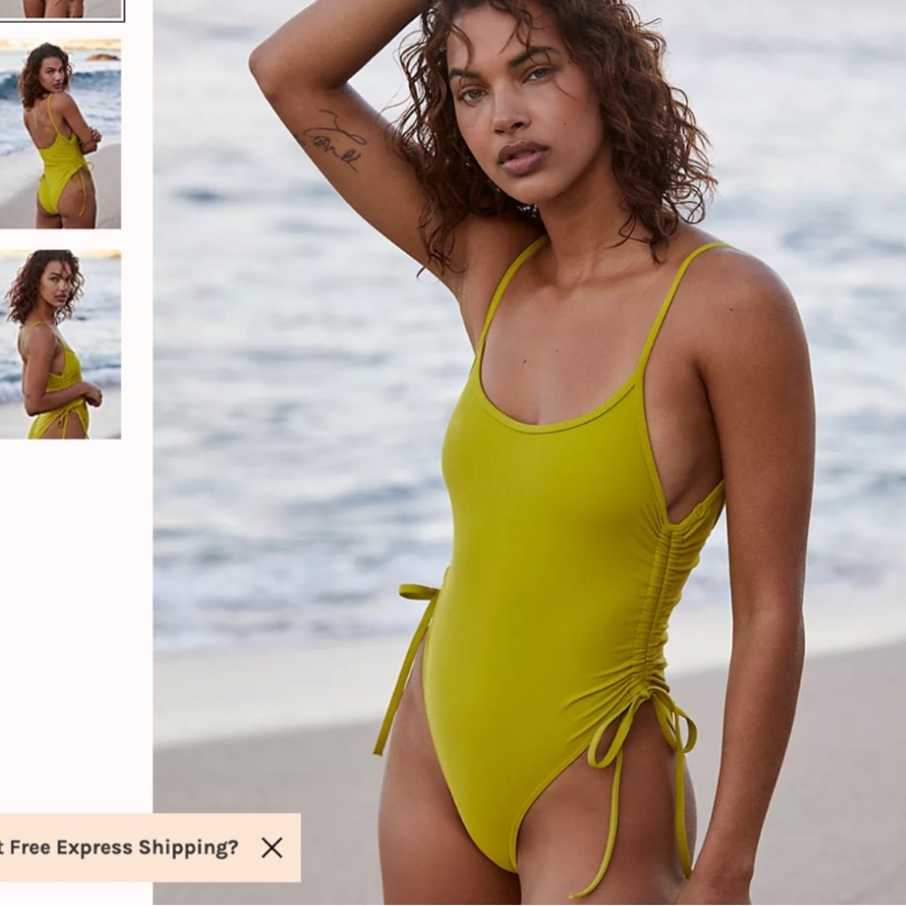 Gnash String One Piece Swimsuit in Olive | Size US 6